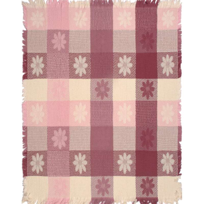 Mauve and Natural Textured Blocks Tapestry Throw