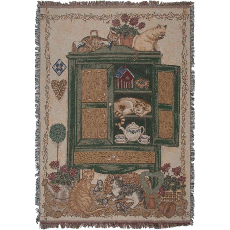 Cats Cupboard Tapestry Throw