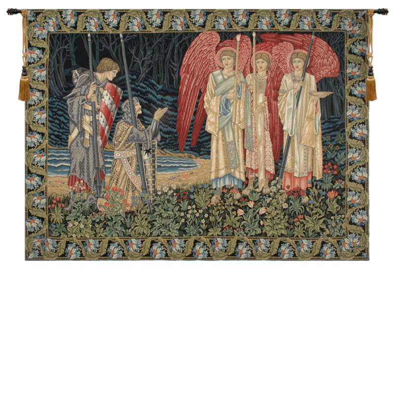 The Holy Grail II The Vision Left Panel w/Border European Tapestry Wall Hanging