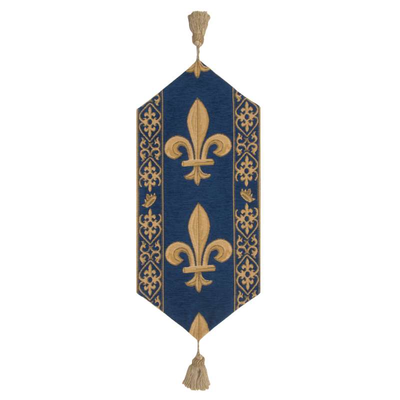 Fleur De Lys Blue VII European Table Runner