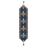 Fleur de Lys Blue VI European Table Runner