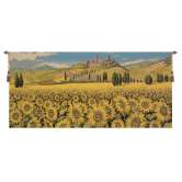 Tuscan Sunflower Wide Landscape Italian Tapestry