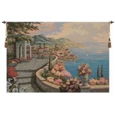 Promenade By The Lake Italian Tapestry Wall Hanging
