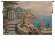 Promenade By The Lake Italian Wall Tapestry