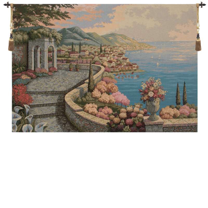 Promenade By The Lake Italian Tapestry Wall Hanging