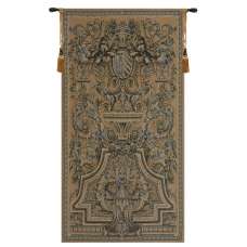 Heraldic Taupe European Tapestry Wall Hanging