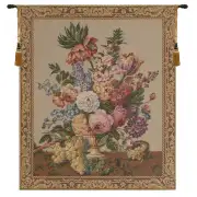 Brussels Bouquet Creme Belgian Tapestry Wall Hanging