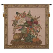 Floral Vase and Fruits European Tapestry