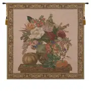 Floral Vase and Fruits Belgian Tapestry Wall Hanging