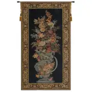 Elaborate Blue Urn Floral Belgian Tapestry Wall Hanging - 40 in. x 70 in. Cotton by Jean-Baptiste Huet