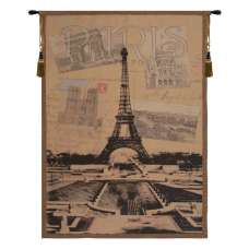 View of Paris European Tapestry Wall hanging