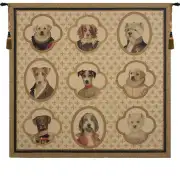 Dogs Of Honor Belgian Tapestry Wall Hanging - 56 in. x 54 in. Cotton/Viscose/Polyester/Mercurise by Charlotte Home Furnishings