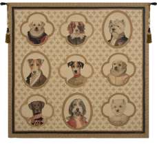 Dogs of Honor European Tapestry Wall Hanging