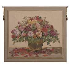Spring Flowers Beige European Tapestry
