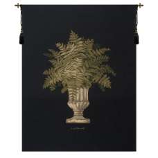 Fern Black Large European Tapestry