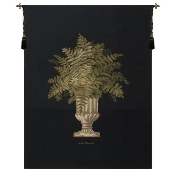 Fern Black Large Belgian Wall Tapestry
