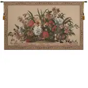Ann's Floral Basket Large Belgian Tapestry Wall Hanging - 88 in. x 54 in. Cotton/Viscose/Polyester/Mercurise by Jan Van Huysum