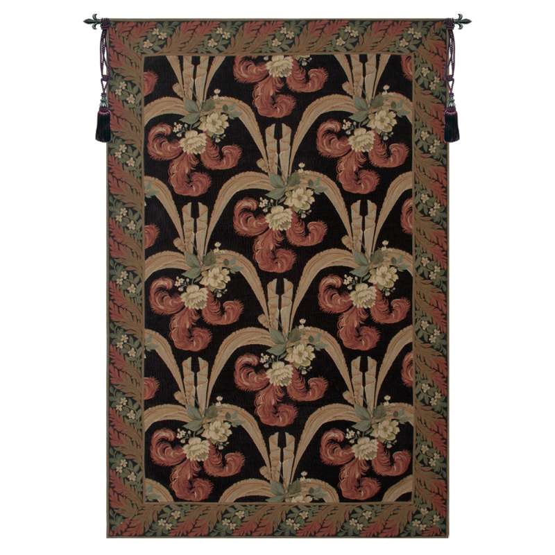 Elegant Floral Scroll European Tapestry