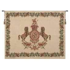 Horse Crest Beige European Tapestry