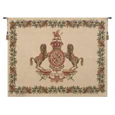 Horse Crest Beige European Tapestry Wall Hanging
