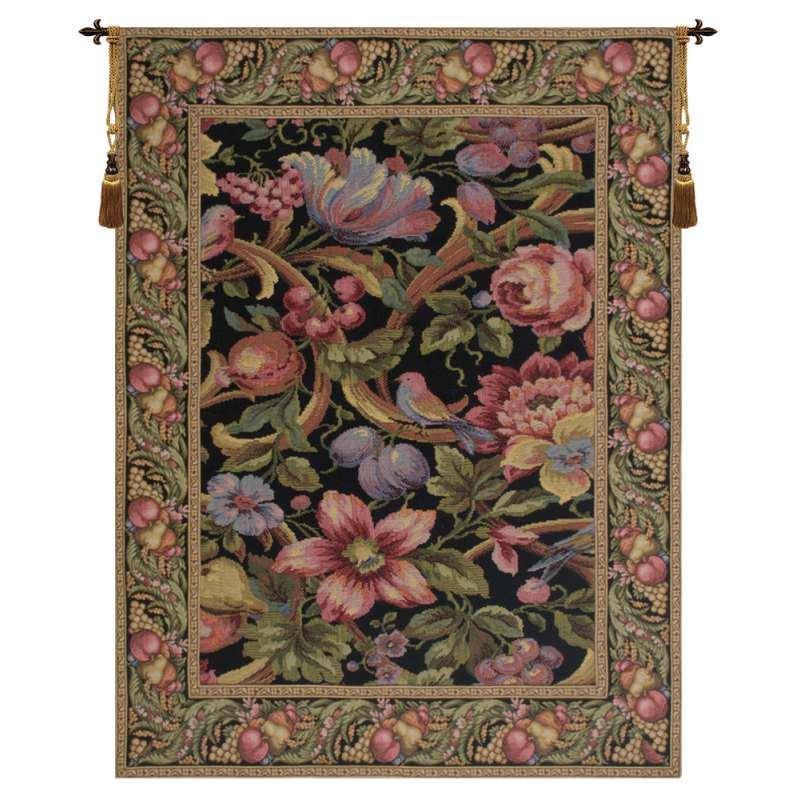 Eve's Floral Paradise Vertical European Tapestry Wall Hanging