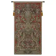 Heraldic Red Small Belgian Tapestry Wall Hanging - 25 in. x 48 in. Cotton/Viscose/Polyester by Charlotte Home Furnishings