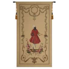 A Gentleman's Departure Large European Tapestry Wall Hanging