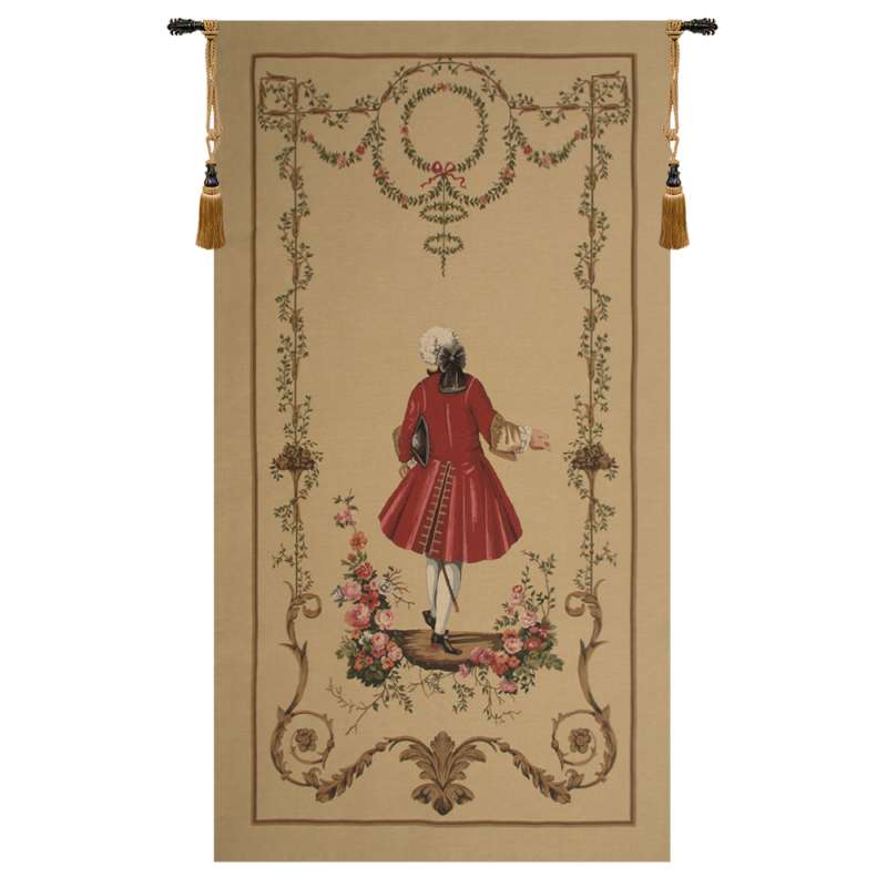 A Gentleman's Departure Large European Tapestry Wall Hanging
