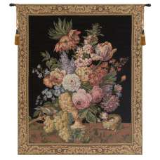 Brussels Bouquet Small Black European Tapestry