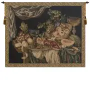 Elegant Feast Setting Belgian Tapestry Wall Hanging - 31 in. x 25 in. cotton/polyester by Alberto Passini