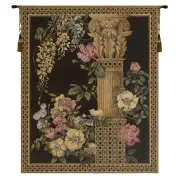 Corinthian Columns Black Belgian Tapestry Wall Hanging - 25 in. x 31 in. Cotton/Viscose/Polyester by Vittorio Zecchin
