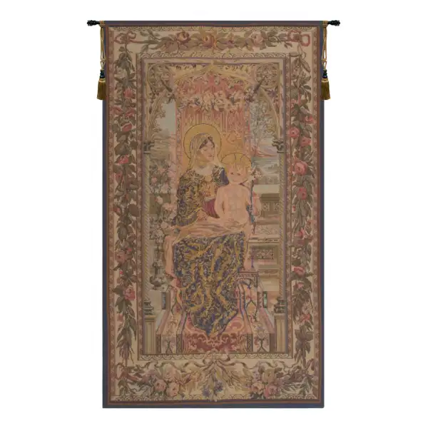 Madonna and Child Seated Belgian Wall Tapestry