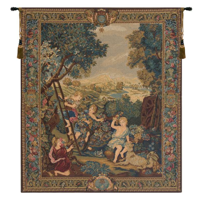 The Kids Gardeners Right Panel European Tapestry Wall Hanging