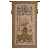Floral Vase in a Gazebo European Tapestry Wall Hanging