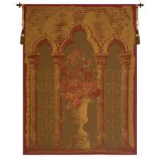 Rose Colonnade Red European Tapestry