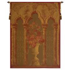 Rose Colonnade Red European Tapestry Wall Hanging