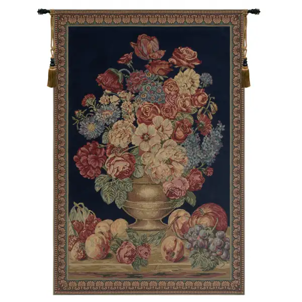 Vase on Blue Mini European Tapestry