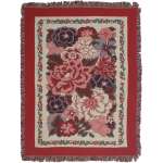 Flowers In Red Decorative Afghan Throws