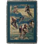 Cyclists Decorative Afghan Throws