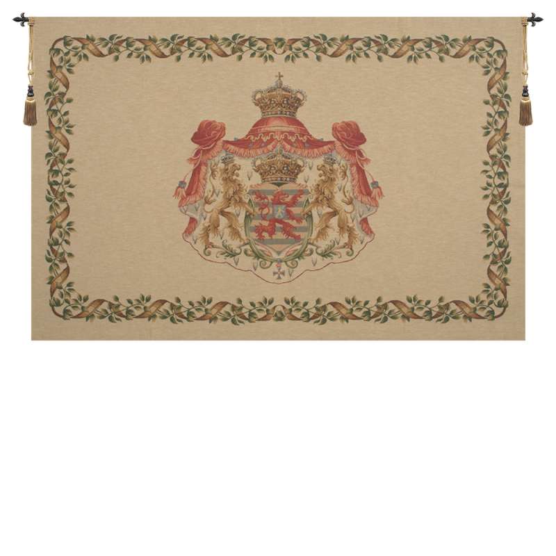 Lion Crest Beige Medium European Tapestry