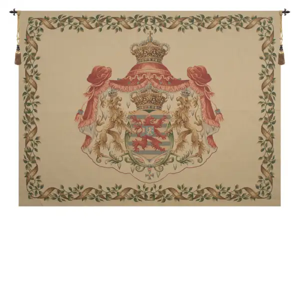 Lion Crest Beige Large Belgian Wall Tapestry