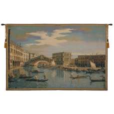 The Rialto Bridge Grand Canal  Italian Tapestry Wall Hanging