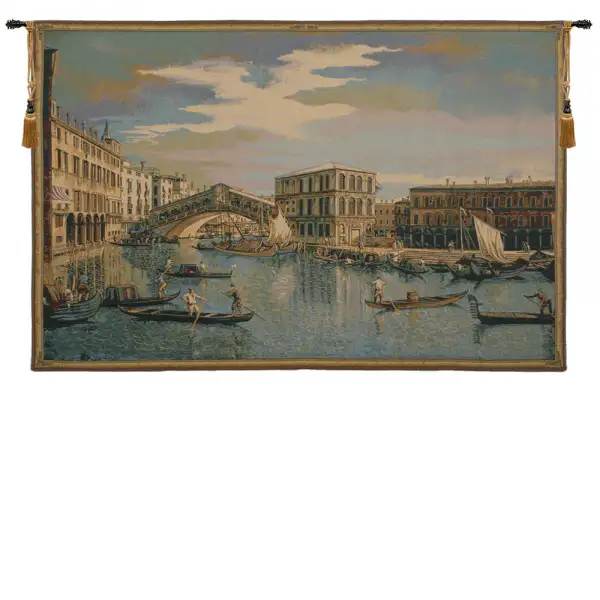 The Rialto Bridge Grand Canal  Italian Wall Tapestry