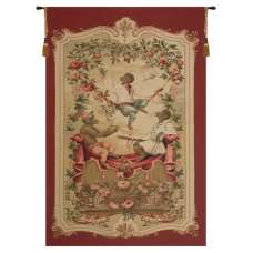 Monkey's Paradise II In Red European Tapestry