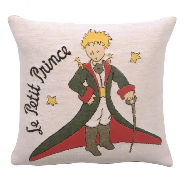The Little Prince In Costume Small Belgian Cushion Cover - 14 in. x 14 in. Cotton/Viscose/Polyester by Antoine de Saint-Exupery