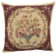 Bouquet Floral Red Belgian Cushion Cover