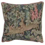 Two Hares In A Forest Small Cushion - 14 in. x 14 in. Cotton by William Morris