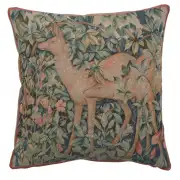 Two Does In A Forest Large Cushion