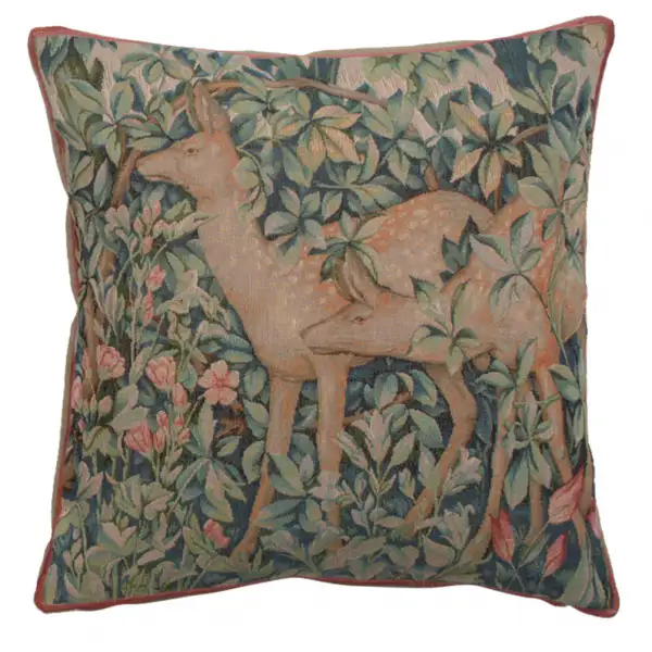 Two Does In A Forest Large French Couch Cushion
