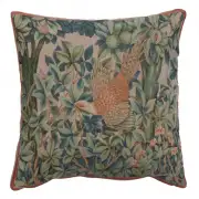 C Charlotte Home Furnishings Inc A Pheasant in A Forest Large French Tapestry Cushion - 19 in. x 19 in. Cotton by William Morris
